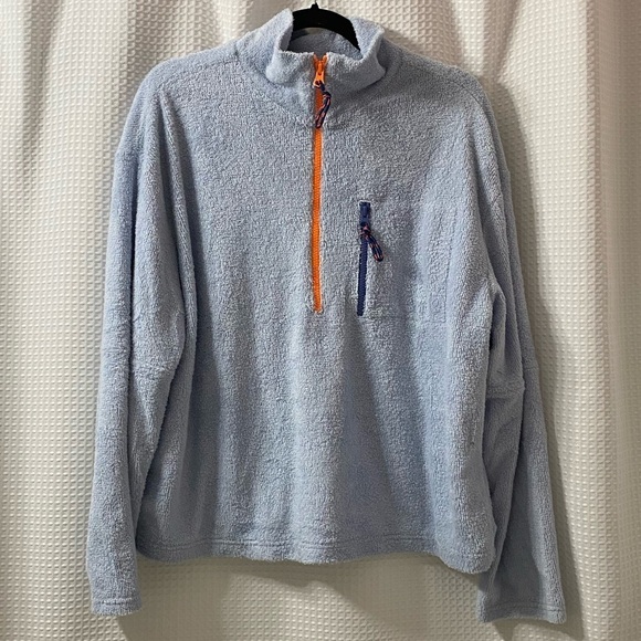 NWOT L&G Terry Fuzzy Quarter Zip - Picture 1 of 7